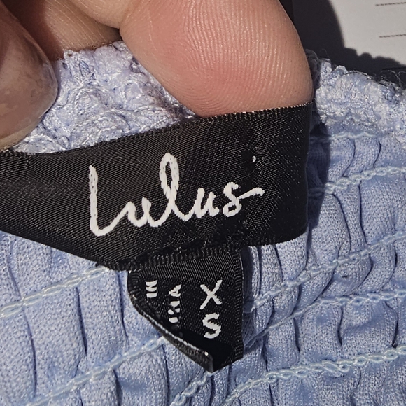 LULU'S Flirtacious Attitude Light Blue Lace Bustier Cropped Cami - XS - Picture 5 of 5